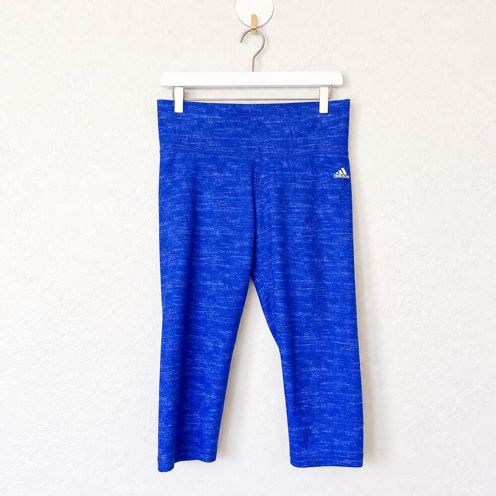 Adidas Purple Cropped Leggings Large Athletic Workout Yoga Capri Pants